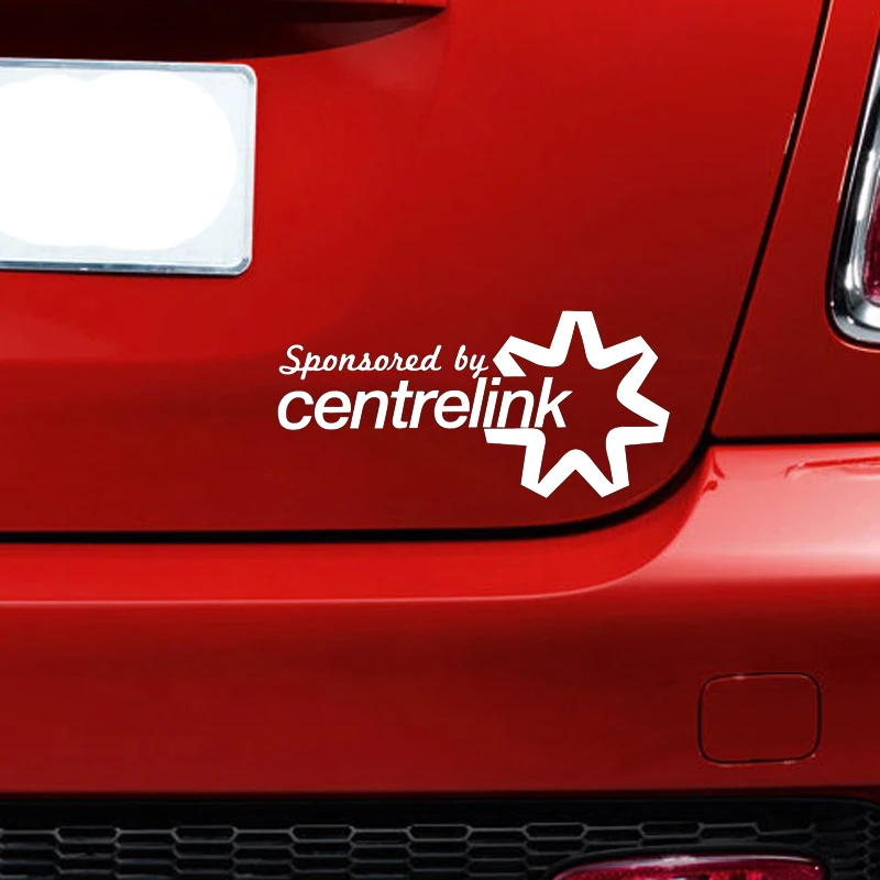 Sponsored By Centrelink Car Vinyl Decal Sticker Waterproof High Quality Funny Modern Decal