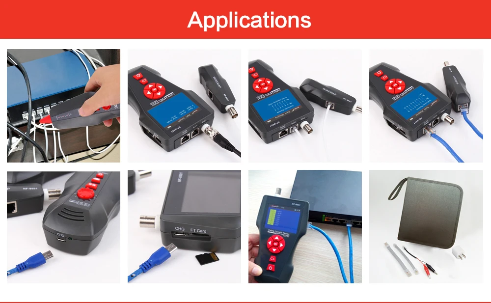 Оригинальный Noyafa NF-8601W RJ45 Локальной Сети Кабельный тестер для BNC PING POE RJ11 провод телефонной линии трекер Диагностика тон детектор