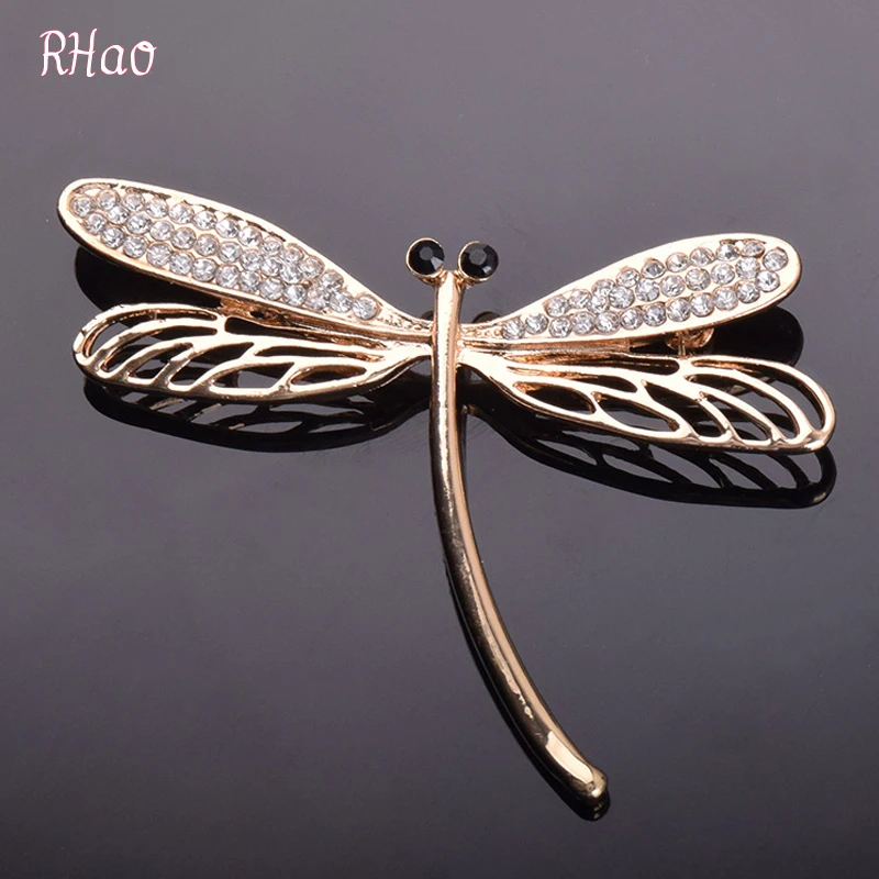 

Dragonfly Brooches Corsages Jewelry Shining Crystal Vintage Brooch Crystal Big Broches Scarf Clothes Hijab Pins Up