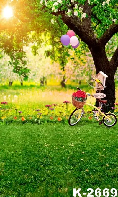 Bienvenido jardín verde foto telones de fondo para niños y adultos