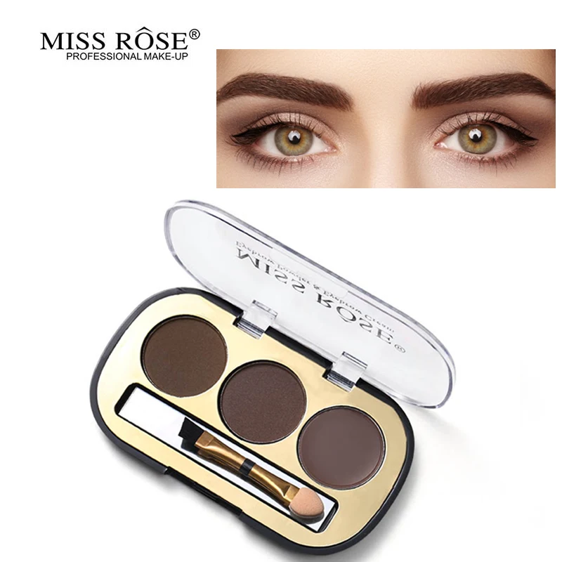 

Miss Rose Makeup 3 Color Eyebrow Palette 2 Color Powder 1 Color Cream Tattoo Eyebrow Gel Eye Brow Dye with Brush