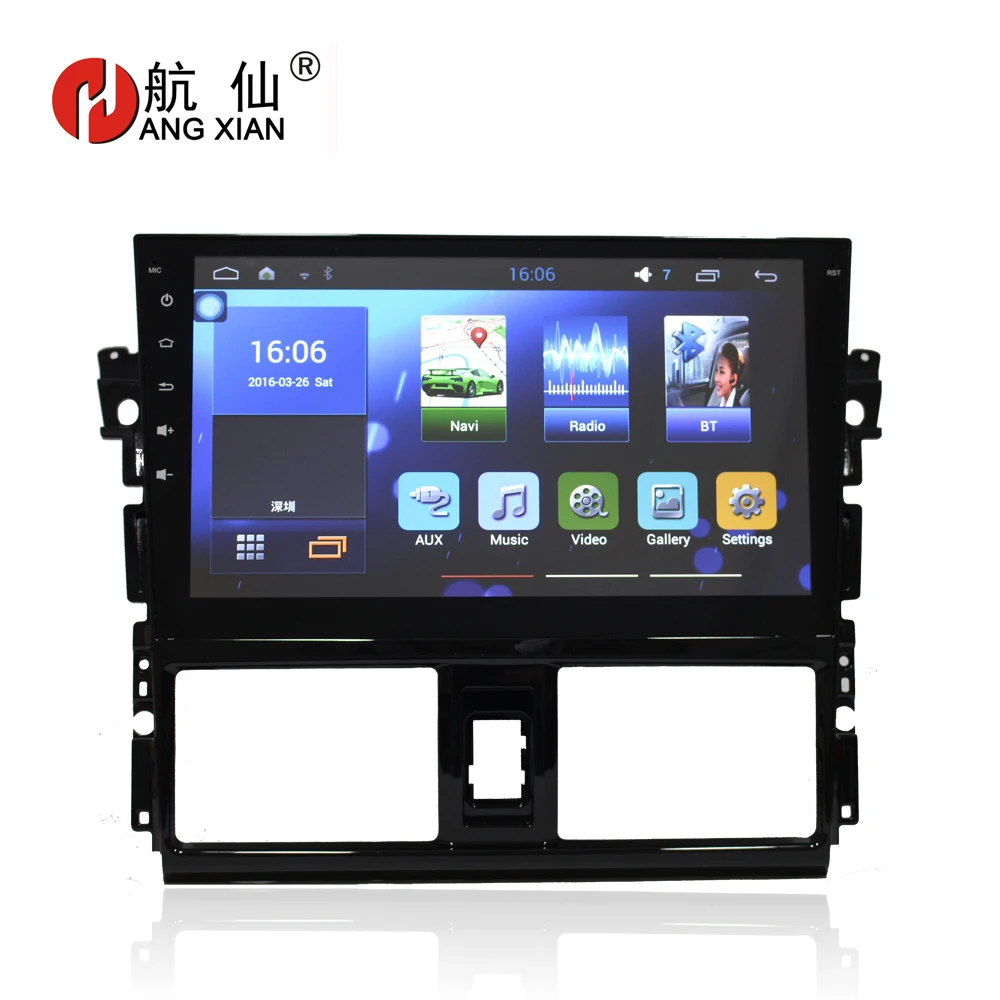 

Bway 10.2"Car radio for Toyota Vios 2014-2016 Quadcore Android 7.0 car dvd player gps navigation with 1 G RAM,16G iNand