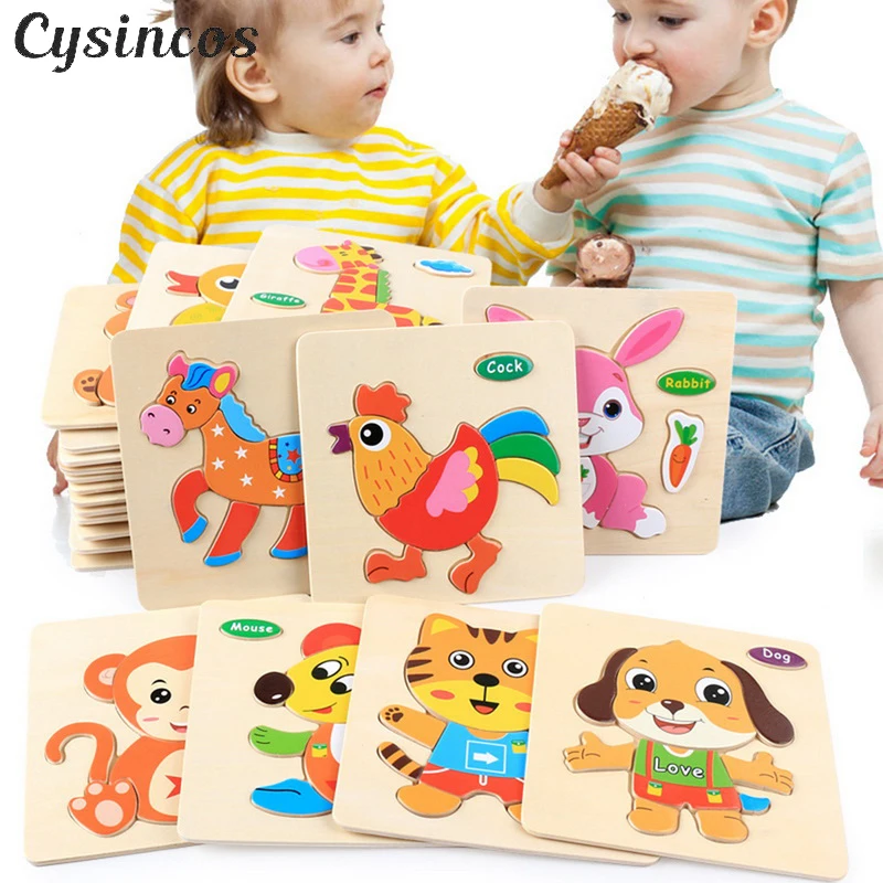 

CYSINCOS Toys Three-dimensional Colorful Wooden Puzzle Educational Toys Developmental Baby Toy Child Early Training Game
