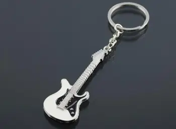 

100PCS/lot fedex fast Classic Metal Guitar key chain ring keychain Creative keyring 9cm