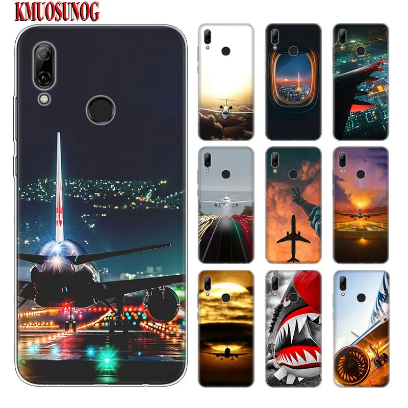 

Transparent Silicone Phone Case Aircraft plane airplane aeroplane for Huawei Nova 4 P Smart P30 P8 Y5 Y6 Y7 Y9 Pro Lite 2019