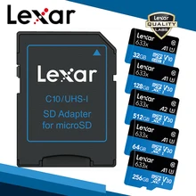 Lexar cartão micro sd original, cartão micro sd 512 16gb 32gb 64gb 128gb sdhc sdxc de alta velocidade para máx 95 m/s flash micro sd para drone gopro