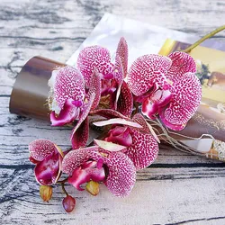 Elegant 3D Butterfly Orchid Artificial Flower Bundle for Home and Event Decoration (Rose)
