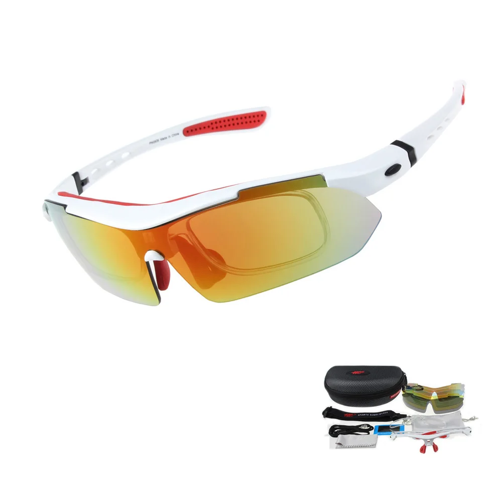 Professional Polarized Cycling Glasses Bike Goggles Outdoor Sports Bicycle Sunglasses UV 400 With 5 Lens TR90 5 color 33