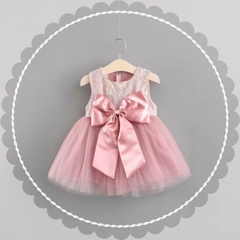 Baby Dresses Girls Children's Toddler Girls Big bowknot Chiffon Princess Dresses Party Dress for girls Easter kids clothing (7)