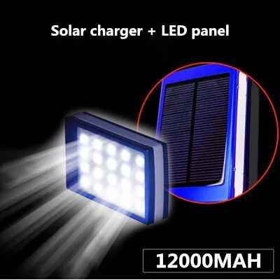 Solar Power Bank 12000mah + LED Camp Light solar panel Hot sale Charging Battery for digital products charging outdoor lighting | Мобильные