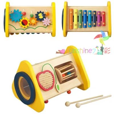 

Multifunctional 3 in 1 combination percussion combination of children knocking piano octave wooden toy