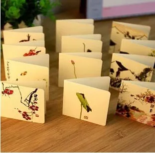 

Free ship!1lot=56pc!Creative birthday retro chinese style wishes small greeting card / cute mini card / holiday Wedding Cards
