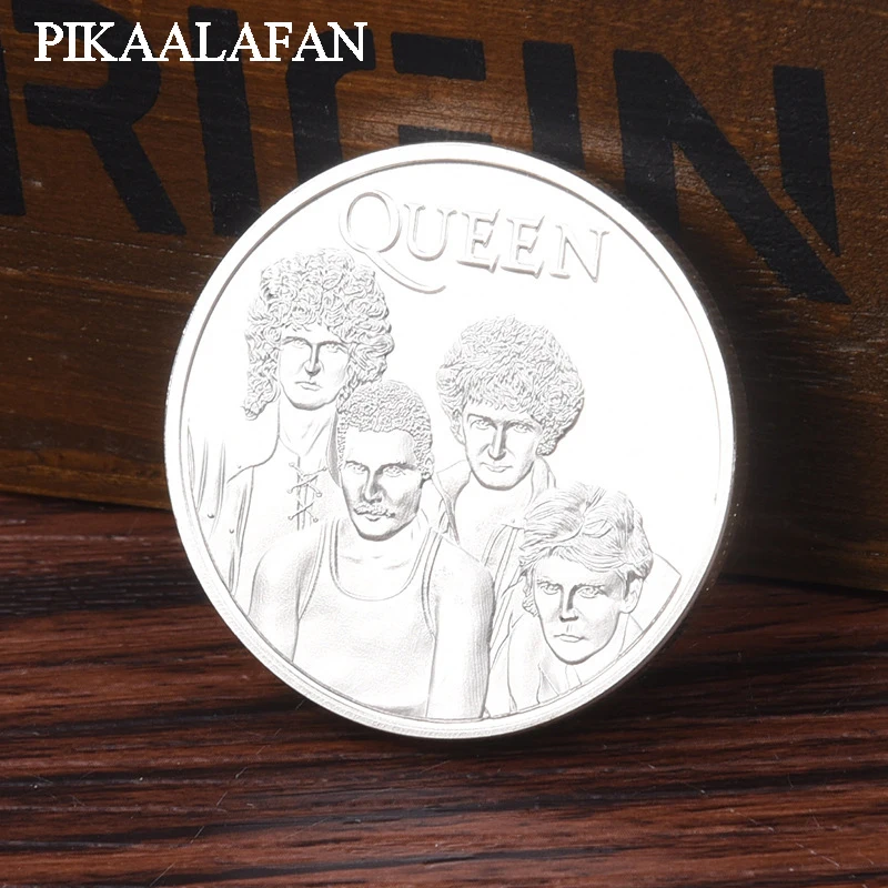 PIKAALAFAN américain et européen Star Queen Band argent plaqué pièces commémoratives groupe de Rock Fans de musique recueillir des pièces étrangères
