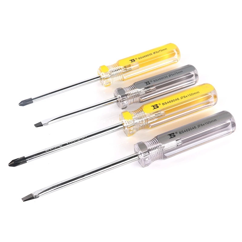 2Pcs/Lot Slotted and Phillips Screwdrivers set Long Thin