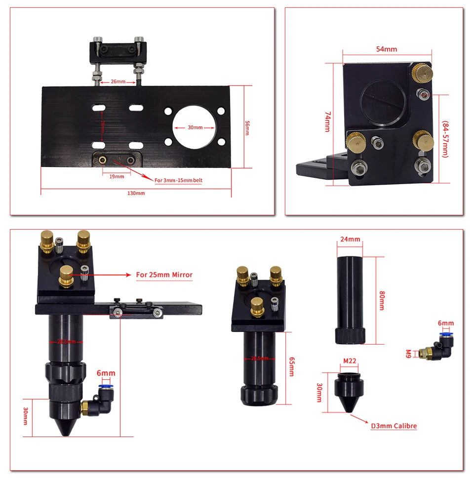 CO2 лазерной головки комплект диаметр 20 мм FL 50,8 63,5 101,6 зеркало 25 мм отражающие интегративной Гора для лазерной гравировки резки