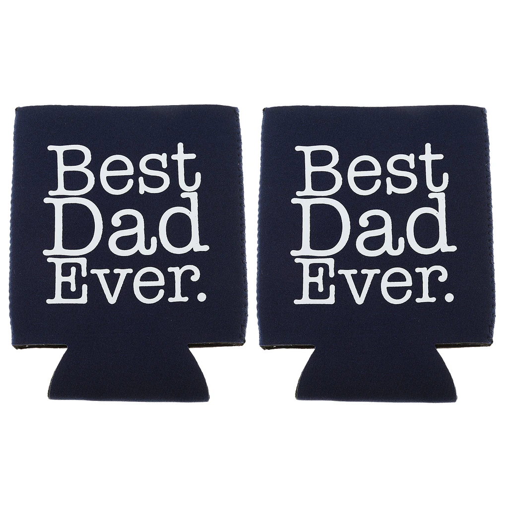 MagiDeal 2pcs Funny BEST DAD EVER Beer Can Holder Cooler Neoprene Beer Can Holders for Wedding Birthday Party Engagement Favors