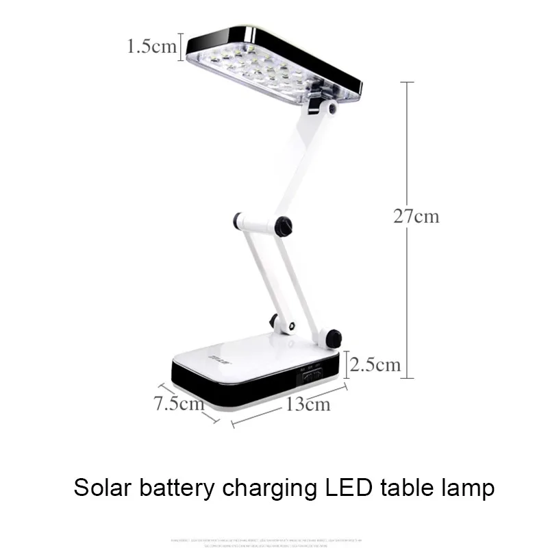 Светодиодный настольный светильник DP солнечная батарея перезаряжаемая Складная и регулируемая настольная лампа с 24 светодиодный светильник для чтения AC220V