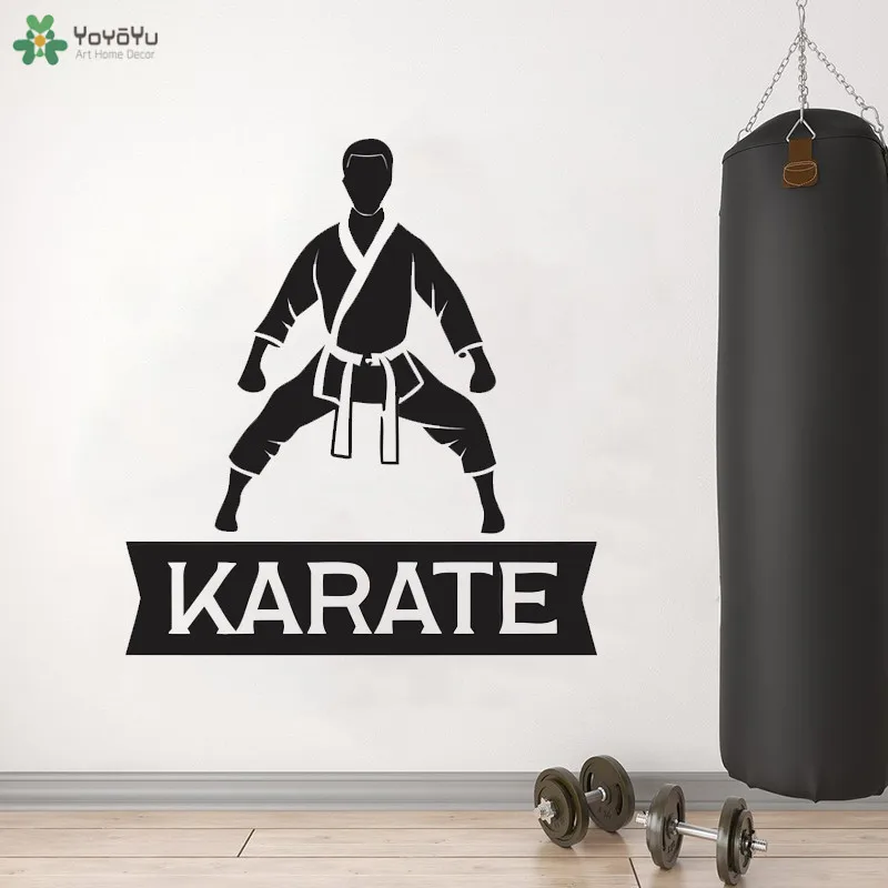 Us 8 56 Yoyoyu Wall Decal Karate Wall Sticker Mma Vinyl Art Decoration Vinyl Decor For Kids Bedroom Living Room Karate Hall Qq378 In Wall Stickers