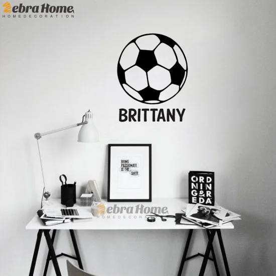 

Personalization Name Football Wall Stickers for Home Decoration Art Mural Decals Baby Kids Room Bedroom Wallpaper