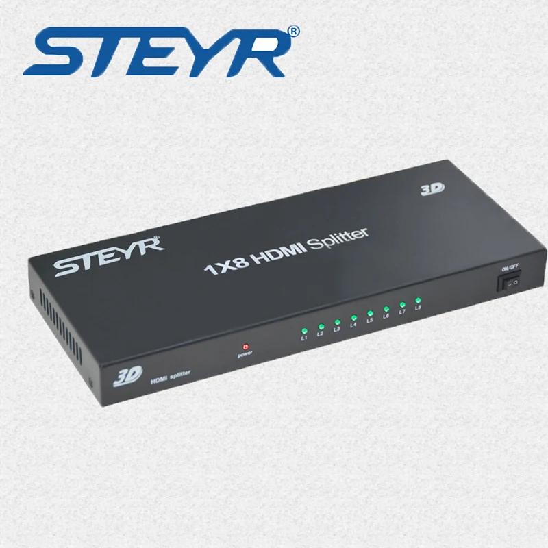 

STERY HDMI Splitter Full HD 1080p 4K*2K Video HDMI 1X8 Split 1 in 8 Out Dual Display For DVD PS3 Xbox Monitor HDTV