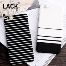 

LACK High Quality Fashion Style black and white Stripes frosted Full Protect Phone Cases For iPhone 6 6s 6 6S plus 5 5S capa New
