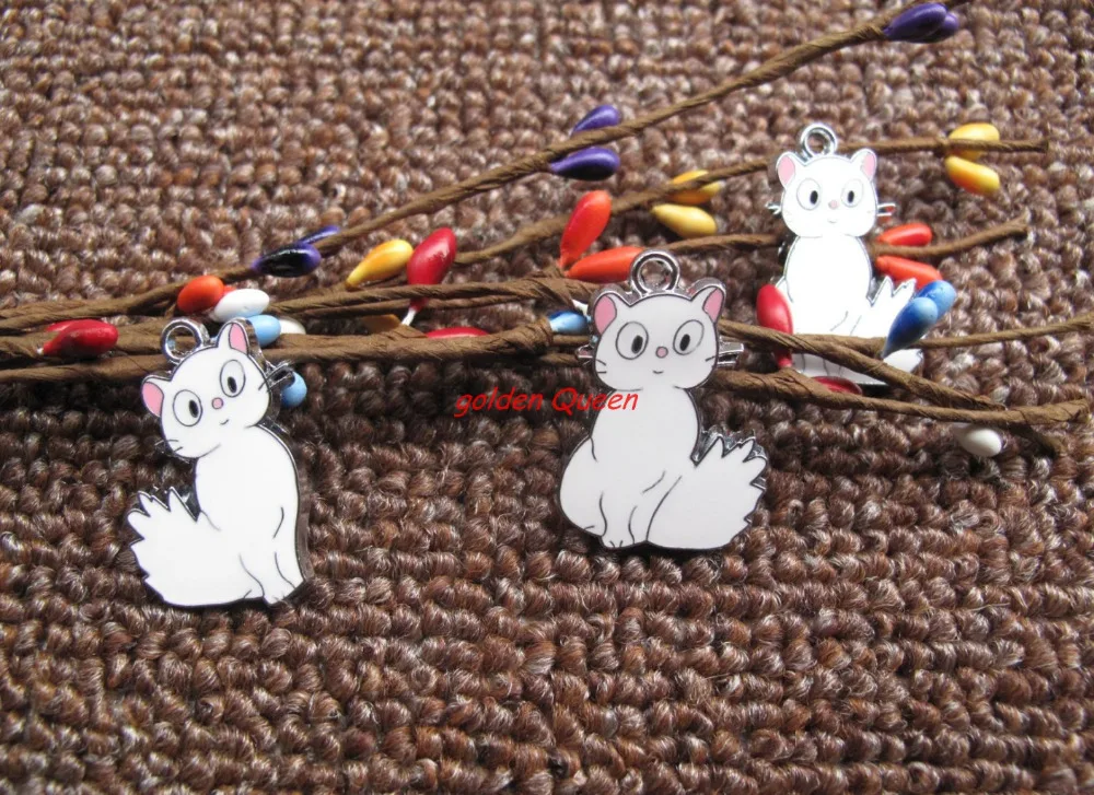 wholesale 60PCS MIX White cartoon cat Metal Charm Pendant DIY Necklace Jewelry Making | Украшения и аксессуары