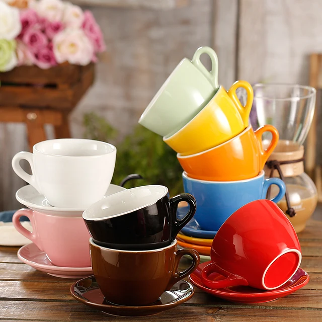 280ml Multi Color Thick Body Ceramic Coffee Set For Garland 280ml Multi Color Thick Body Ceramic Coffee Set For Garland Latte Mug