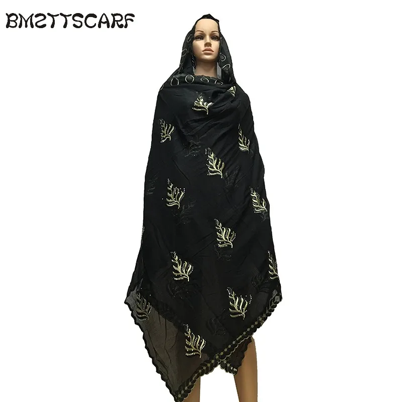 Хлопок платок в африканском стиле на высоком каблуке Hijab шарф Мусульманский женские шали хороший дизайн на спине большой хлопковый шарф шали BM632