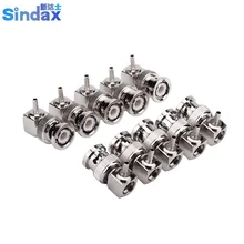 Conectores masculinos do friso bnc do ângulo direito de sindax bnc para rg174 lmr100 rg316 rf conector cctv 10 pces