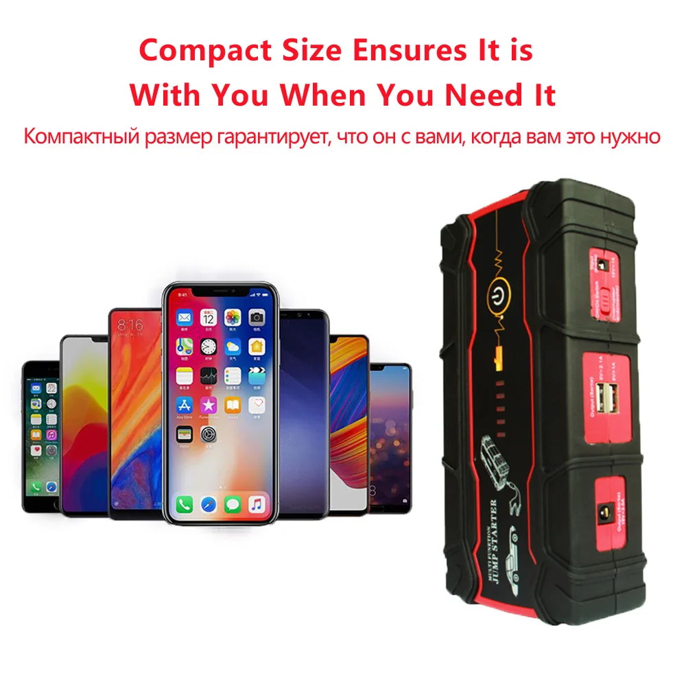 

2019 High Capacity 18000mAh Jump Starter 800A Power Bank 12V Charger for Car Battery Booster Buster emergency Starting Device