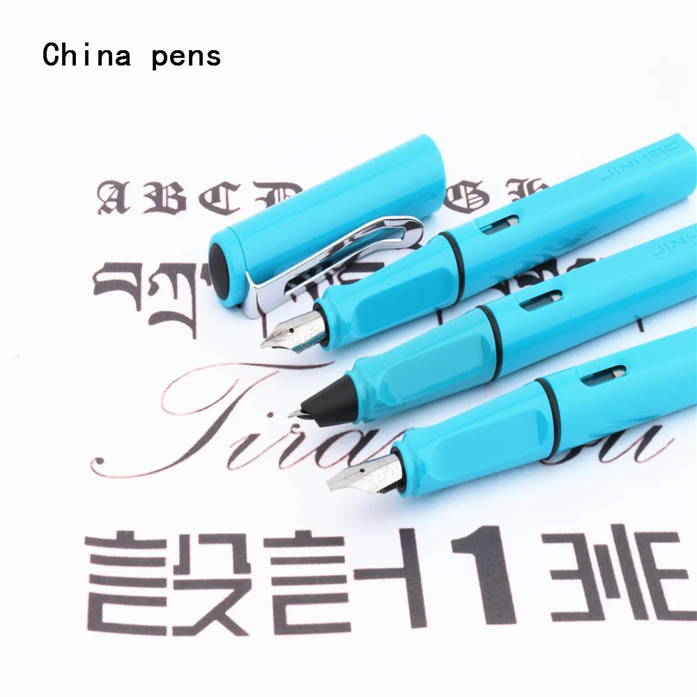 Роскошный Jinhao 873 небесно-голубая английская каллиграфия Duckbill параллельная художественная ручка цветок тело плоская тибетская Арабская авторучка