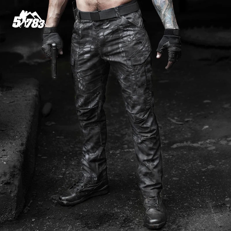 

Athletic Fit Anti-scratch Ripstop Outdoor Waterproof Python Snake Camouflage Men's Tactical Pants Military Camo Trousers for Men