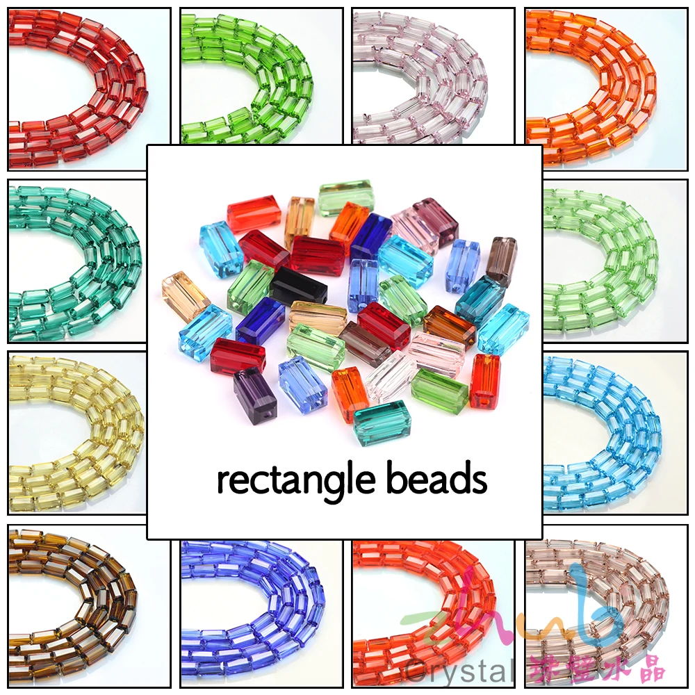 

High Quality 3x6mm 80PCS/LOT Long Square Beads Crystal Glass Square Small Spacer Beads Accessories Beads For DIY Bracelets