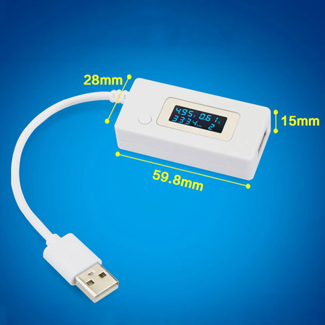 1 шт. ЖК дисплей микро usb зарядное устройство детектор белый цвет нагрузочный