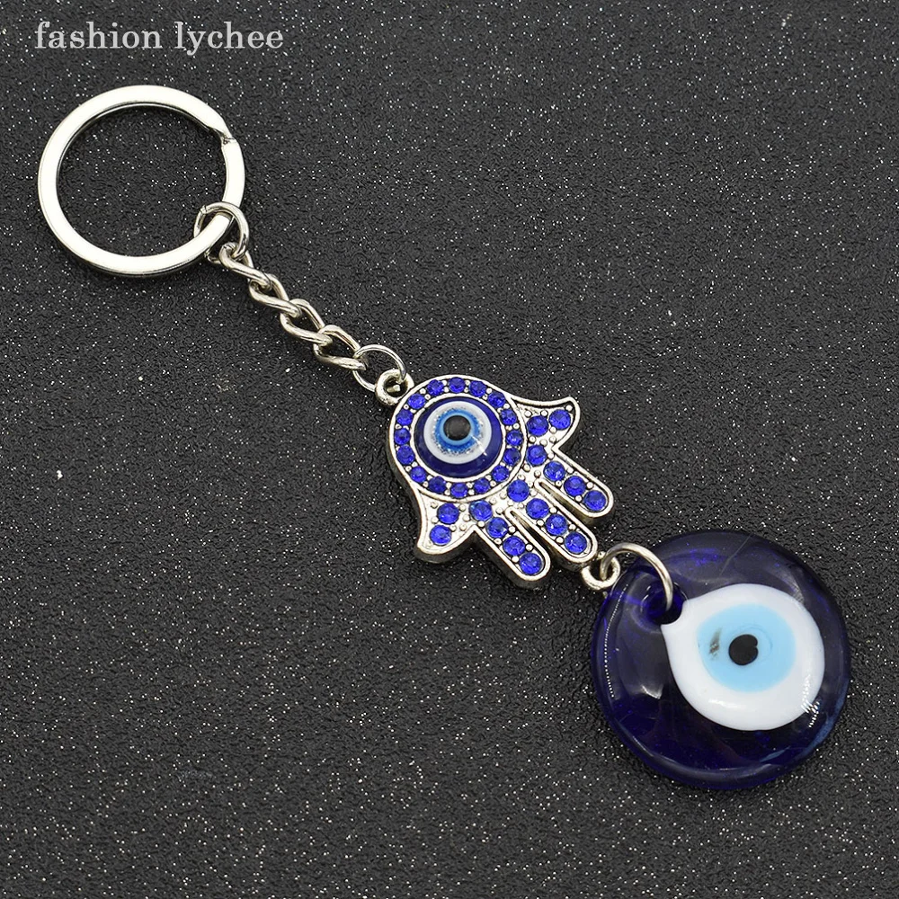 Модный lychee Turkey Lucky Blue Evil брелок для ключей в форме глаза кольцо держатель для женщин Автомобильный Брелок Кошелек Сумочка висячий подарок