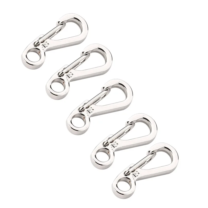 

5pcs/set Spring Buckle Snap Alloy Nickel-free Plating Key Ring Carabiner Bottle Hook Camping EDC Kits Hiking Accessories 4A