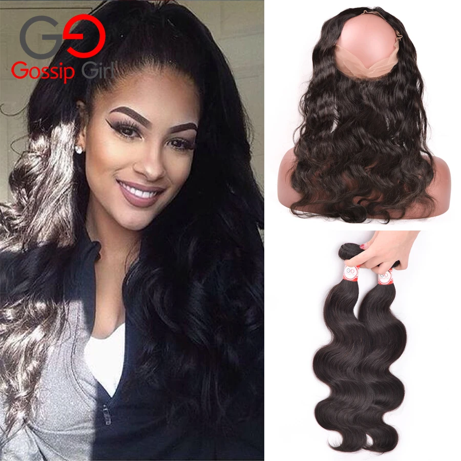 

Gossip Girl 360 Lace Frontal With Bundle Pre Plucked Brazilian Body Wave With Closure 360 Frontal With Bundles Human Hair Weaves