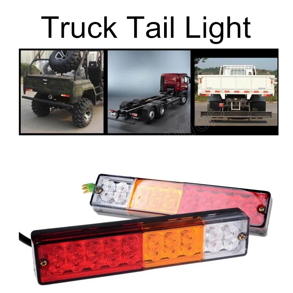 one pair 12V 24V 20 LED tail light boat trailer truck ute cavaran rear