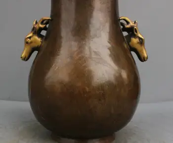 

12 China Bronze Two Deer Cloisonne Vase