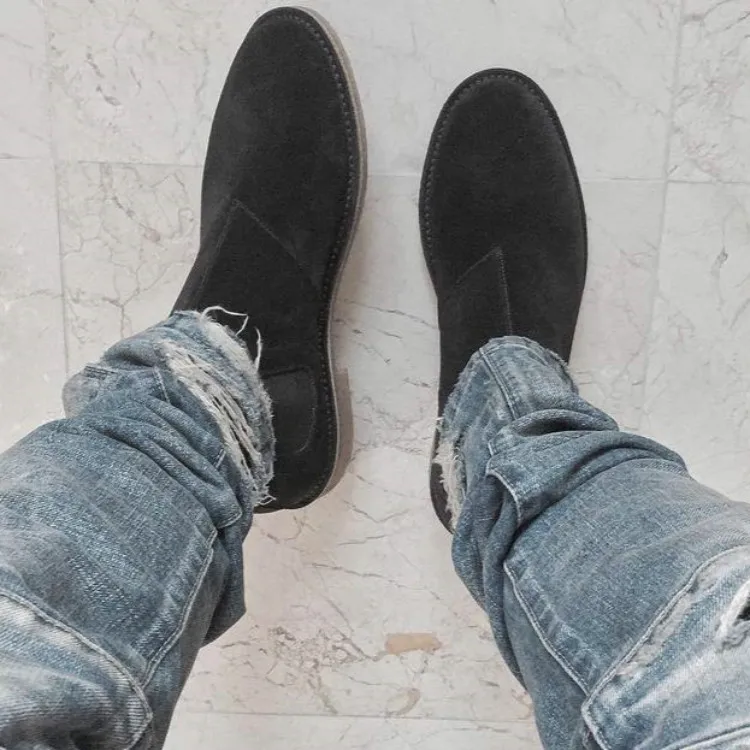 Мужская обувь; зимние ботинки; новая зимняя обувь; мужские ботинки «Челси» из натуральной кожи; большие размеры 40-48; ботильоны из натуральной кожи