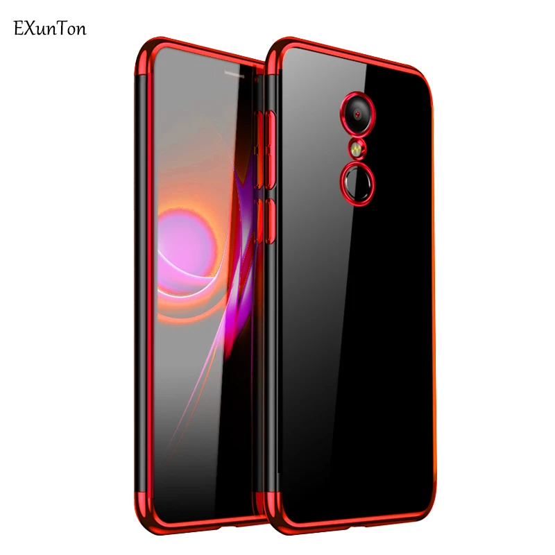 

EXUNTON Luxury Case for Xiaomi Redmi 5 Plus 5A 4X Plating TPU Soft Case for Xiaomi Redmi 5 Plus 5A 4X Phone Back Cover Case