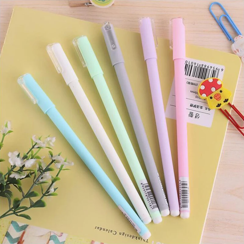 

Macaron Colored Gel Pen DIY Office Stationery and School Supplies Smooth Writing Black and Blue Ink 0.5mm Pen 1PCS