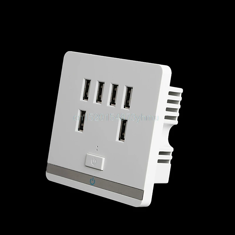 6 Port USB Wall Charger Socket Power Receptacle Outlet Plate Panel Switch HOT