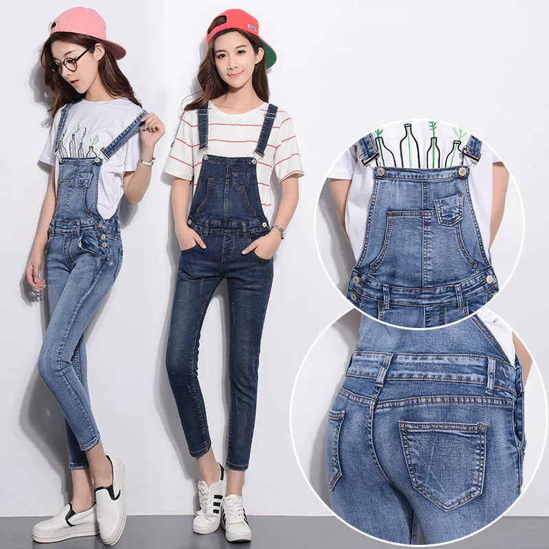 free shipping summer suspenders jeans female slim spaghetti strap pants