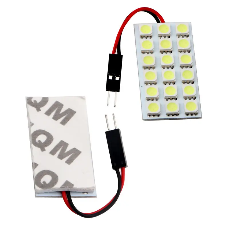 100 шт. панелей 18 SMD 5050 3-чипы светодиодный Автомобильный свет гирлянда купол лампа T10+ фестон-адаптер 12 V Теплый белого и синего цвета авто светодиодный