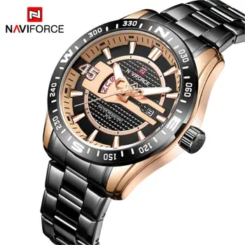 

NAVIFORCE Mens Watches Top Luxury Brand Men Full Steel Watches Quartz Watch Analog Waterproof Sports Army Military WristWatch