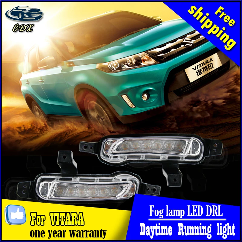 

With Yellow Turning Function! Top Quality ABS High Power 12V Car DRL LED Daytime Running Light For Suzuki Vitara 2015 2016