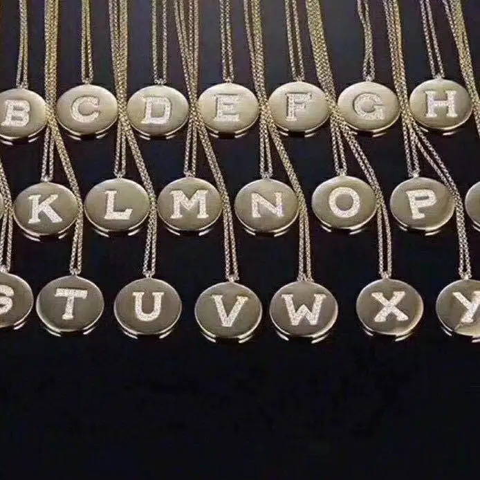 

Tiny 26 Letters Initial Choker Necklaces for Women Gold Color Metal Coin Pendant Name necklace Dainty Jewelry Gifts