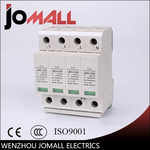 

LBO 4P 20KA~40KA C ~385VAC House Surge Protector protection Protective Low-voltage Arrester Device