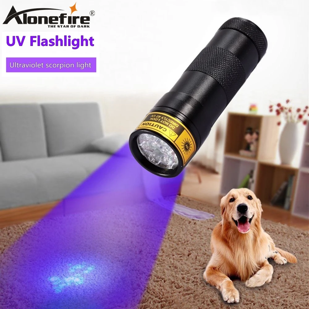 ALONEFIRE 12 Led 395nm ультра фиолетовый флэш светильник для кошек и собак домашних